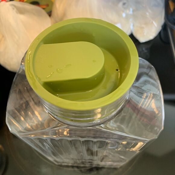 VTG Anchor Hocking Ribbed 2 Qt Glass Refrigerator Pitcher w/ Green Lid no chips - Picture 10 of 10